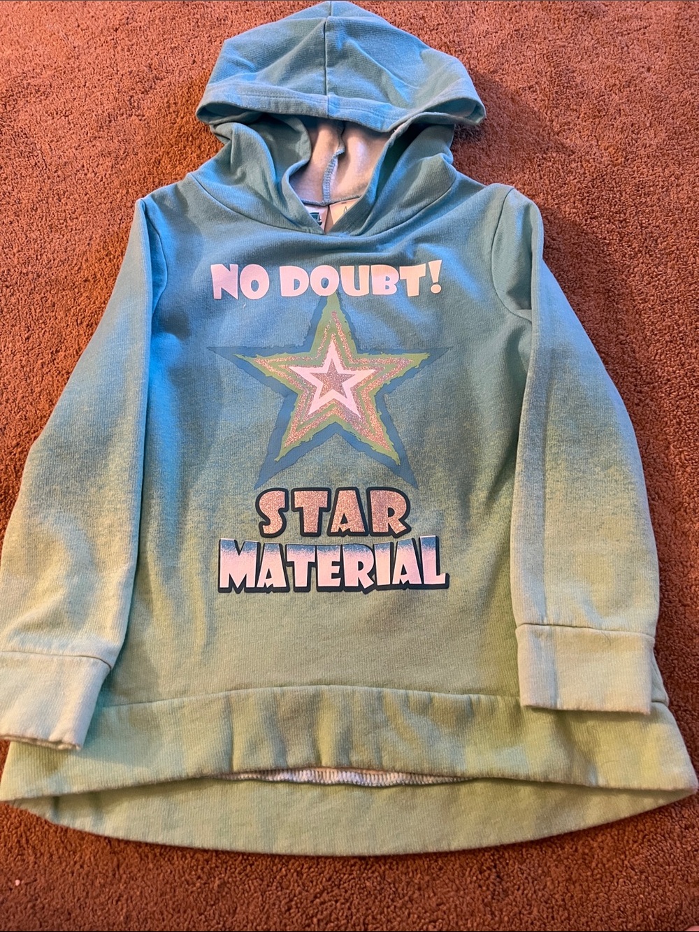 No Doubt! Star Material Girls' Teal Hooded Sweatshirt
